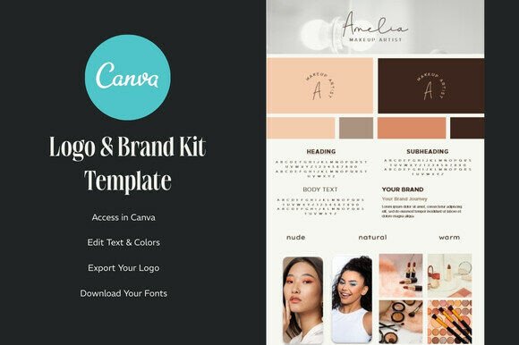 Download Canva Font Logo &amp; Brand Board Template - Canva font Collection