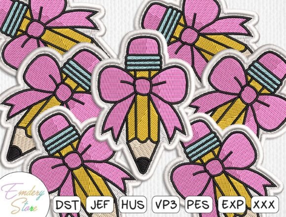 Download School Supplies Patch Embroidery File - School Collection